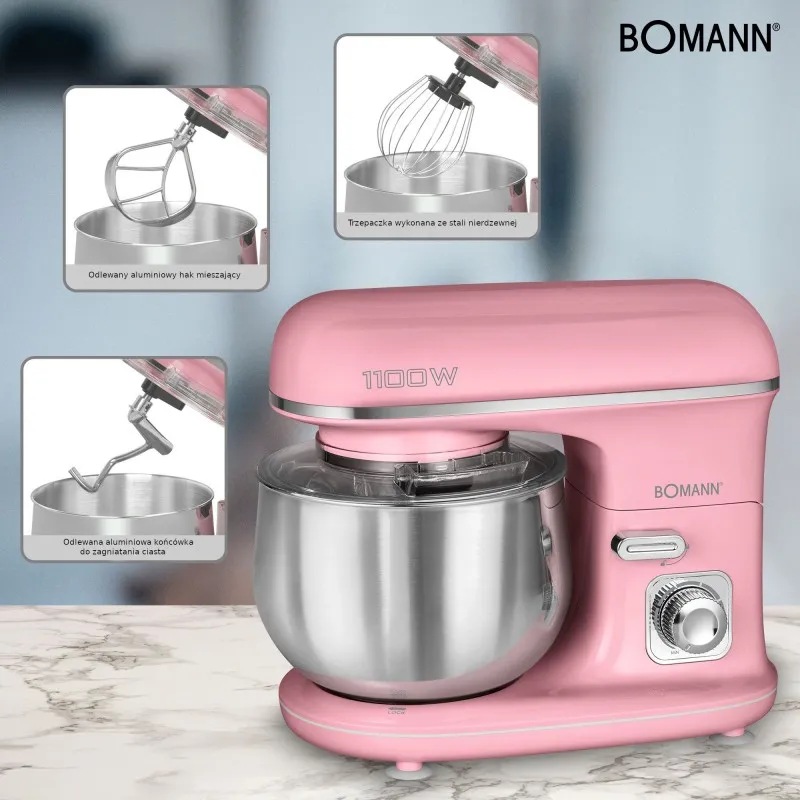 Планетарний міксер Bomann KM 6030 CB Pink: універсальне рішення для будь-якої кухні